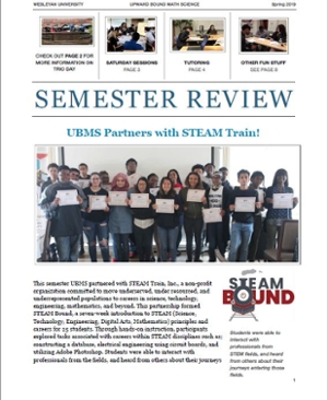 Front cover of the UBMS spring 2019 newsletter. 